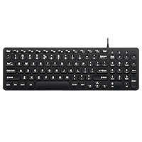 Perixx PERIBOARD-333B Wired Backlit USB Keyboard, X Type Scissor Keys, Compact, 14.25 x 4.57 Inches, Big Print Letters, White Backlit, US English QWERTY