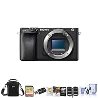 Sony Alpha a6400 Mirrorless Digital Camera (Body Only) - Bundle with Shoulder Bag, 32GB SD Card, Cleaning Kit, Card Reader, SD Card Case, Spare Battery and Charger