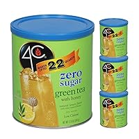 4C Light Powdered Drink Mix Cannisters, Zero Sugar Green Tea 3 Pack, 22 Quarts, Family Sized Cannister, Low Calorie, Thirst Quenching Flavors