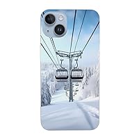Winter Old Cable Ski Lift Print for iPhone 14 Case Drop-Proof Protection 6.1 in for iPhone 14, 6.7in for iPhone 14 Plus