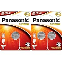 Panasonic CR2025 3.0 Volt Long Lasting Lithium Coin Cell Batteries in Child Resistant & CR2016 3.0 Volt Long Lasting Lithium Coin Cell Batteries in Child Resistant