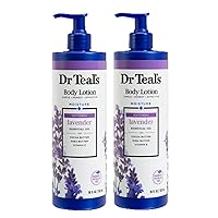 Dr Teal's Body Lotion - Moisture Plus - Soothing Lavender Essential Oil, 36 Fl Oz (Two 18 Fl Oz Bottles)
