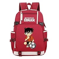 Detective Conan Anime Backpack Rucksack Laptop Book Bag Casual Dayback Red-4