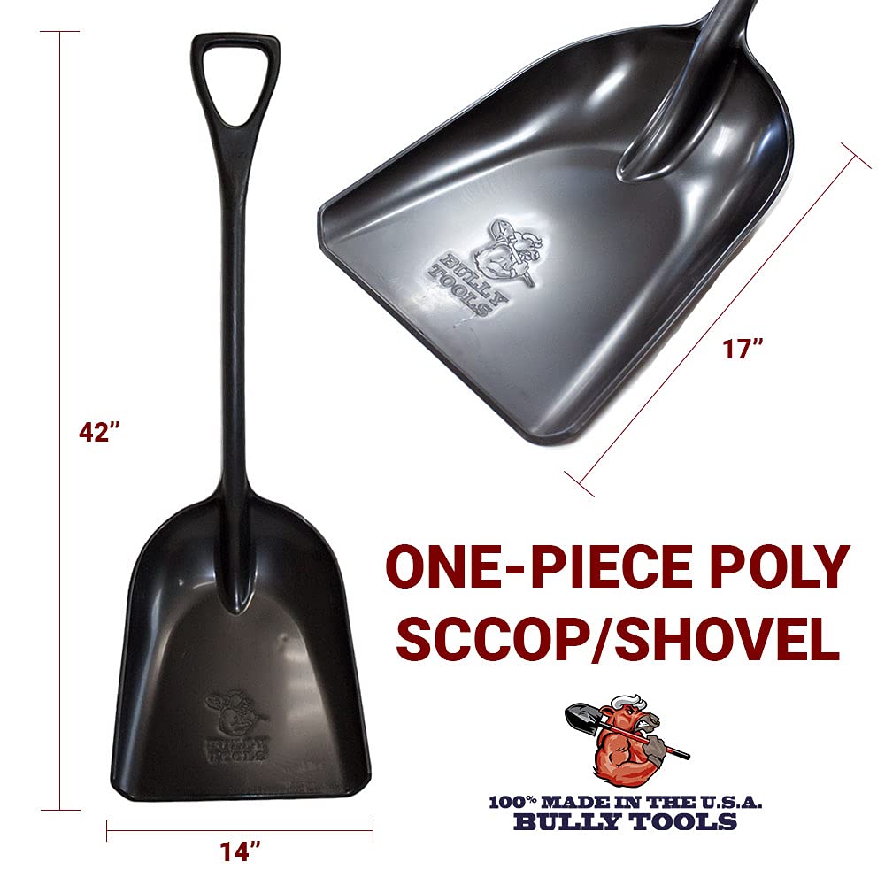 Bully Tools 92801 42-Inch One-Piece Poly Scoop/Shovel (Black)