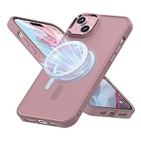 zelaxy Designed for iPhone 15 Case, Magnetic Case with Metal Buttons & Lens Frame, Frosted Translucent Shockproof Slim Protective Case for iPhone 15 6.1