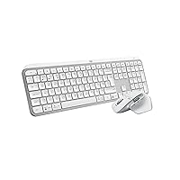 Logitech MX Keys S + MX Master 3S - Performance Wireless Illuminated Keyboard and Mouse, Fluid typing, Fast Scrolling, Bluetooth, USB-C, Windows, Linux, Chrome, Mac, QWERTY UK English - Pale Grey