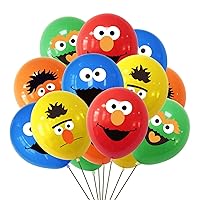 25Pcs Sesame Elmo Party Balloons,Sesame Elmo Birthday Party Decoration Supplies