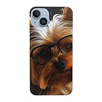 Funny Yorkie Printed Phone Case for iPhone 14 Cases 6.1 Inch Clear Shockproof Phone Case Cover,Not Yellowing,Wireless Fast Charging