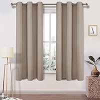 DWCN Blackout Curtains Room Darkening Thermal Insulated Grommet Light Blocking Curtain for Bedroom Living Room 42 x 63 Inches Long, Set of 2 Panels, Camel