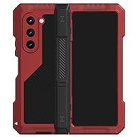 Case for Samsung Galaxy Z Fold 5, Full Body Shockproof Protective Cover with Hidden Kickstand Rugged Durable PC AntiScratch Phone Case,Red,Z Fold 5 7.6''