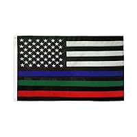 THIN BLUE LINE FLAG 3'x5' Police American Stars & Stripes Fade Resistant US USA 