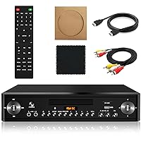 HD DVD Player for TV Upscaling 1080P, All Region DVD Players with HDMI Support USB/SD Card/Dual Microphone Input, Region Free CD & DVD Player with Stereo Dolby Sound, NTSC/PAL System, Remote Control