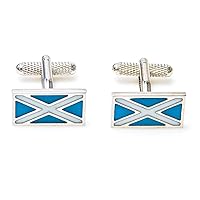 Scotland Flag Pair Cufflinks in a Presentation Gift Box & Polishing Cloth