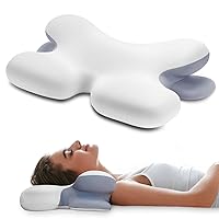 Cervical Neck Pillow,Ergonomic Contour Orthopedic Pillow for Neck and Shoulder with Soft Cooling Pillowcase,Memory Foam Support Sleeping Pillow for Side,Back,Stomach Sleeper