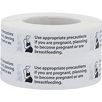 Pregnant or Breastfeeding Precautions Medical Healthcare Labels, 0.5 x 1.5 Inches in Size, 500 Labels on a Roll