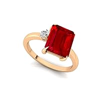Necklace Ruby Ring For Women | 8X10 EMERALD CUT, Gemstone, Birthsone, Pear Shape, Jewellery for Women, Gift for Mother/Sister/Wife