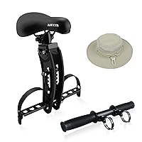 Kids Bike Seat with Handlebar Attachment, Detachable Front Mounted Child Bicycle Seats with Foot Pedals for Children 2~5 Years, Compatible with All Adult Mountain Bikes (Handle+Seat)