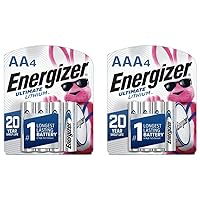 Energizer Ultimate Lithium Battery AA and AAA Variety Pack, 4 Double A and 4 Triple A Batteries (8 Count)