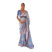 Indian Women Party Wear Printed Pure Silk Designer Patola Saree Fancy Festival Wedding Traditional Sari 3505