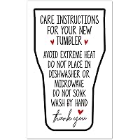 50 Care Instruction Cards Tumbler, Care Instructions for Tumbler Insert for Small Business, Care Instruction Cards for Cups, Small Online Shop Package Insert Tumbler Care Instruction Card.