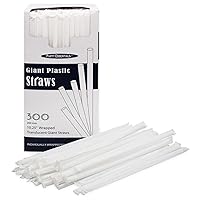 Party Essentials Disposable Plastic Drinking Straws, 10.25