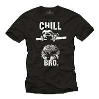 MAKAYA Funny Sloth T-Shirt for Men - Chill Bro
