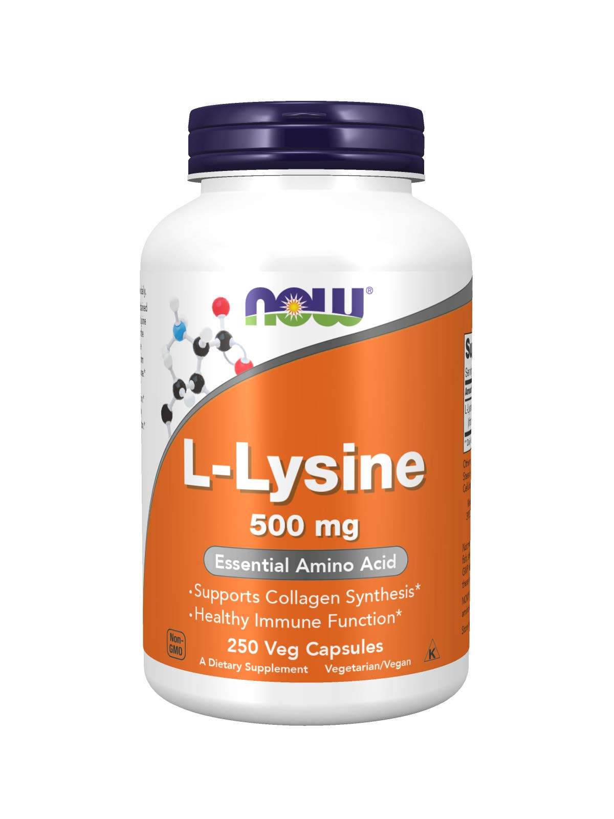 Now Foods L-Lysine 500 mg - 250 Caps 2 Pack