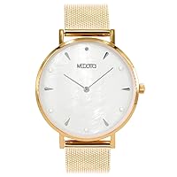 MEDOTA Thetis Series - Multi White Shell Dial Water Resistant Analog Quartz Gold Quickly Release Stainless Strap Watch - No.SE-8505
