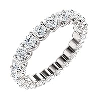 2.16 ct Ladies Round Cut Eternity Wedding Band Diamond Ring (Color G Clarity SI1) Platinum