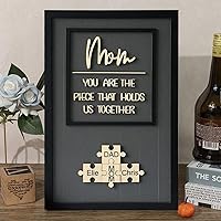 Personalized Mom You are The Piece That Holds Us Together Puzzle Sign Wall Art, Customized with Children Names Puzzle Pieces Sign, Custom Mother’s Day Gift (Style 12)