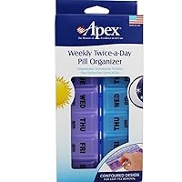 Apex Twice-A-Day Weekly Pill Organizer, Model No : 70059 - 1 Set ( Pack of 2 )