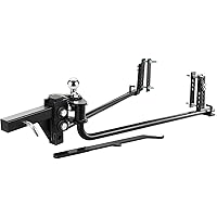 Weight Distribution Hitch, 1,000 lbs Weight Distributing Hitches Kit with Sway Control for Trailer, 2-in Solid Steel Shank, 2-5/16 in Alloy Steel Ball, Powder Coated Load Leveling Hitch, Black