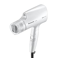 nanoe Salon Hair Dryer with Oscillating Quick Dry Nozzle, Folding Hair Dryer for Travel and Home, 3 Airflow Settings for Easy Styling and Healthy Hair - EH-NA2C-W (White)