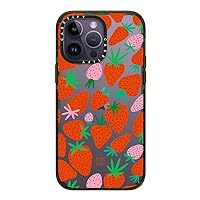 CASETiFY Impact iPhone 14 Pro Max Case [4X Military Grade Drop Tested / 8.2ft Drop Protection] - Strawberries - Glossy Black