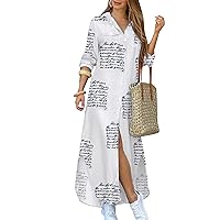 OMZIN Women Beach Loose Shift Shirt Dress Casual Loose Maxi Dresses Elegant Party Cocktail Dress