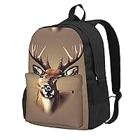 Deer Head Printing Print Storage Bag, Shoulder Bag, Leisure Bag, Large Capacity Leisure Sports Shoulder Bag