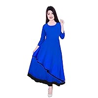 Indian Women's Long Dress Wedding Wear Royal Blue Frock Suit Ethnic Casual Maxi Dress