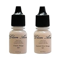 Glam Air Airbrush Water-based Foundation in Set of 2 Assorted Light Matte Shades (For Normal to Oily Light/Fair Skin)