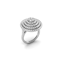GEMHUB Womens Engagement Ring Lab Created G VS1 Diamond Round Cocktail Style 1.57 Carat 14k Yellow Gold Size 5 6 7 49