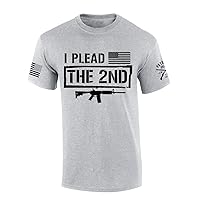 Patriot Pride Mens Patriotic T-Shirt I Plead The 2nd Second Amendment American Flag Mens Short Sleeve Tshirt Graphic Tee