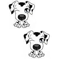 Kleenplus 2Pcs. Spotted Dog Cartoon Children Kids Patch Embroidered Iron On Badge Sew On Patch Clothes Embroidery Applique Sticker Fabric Sewing Decorative Repair
