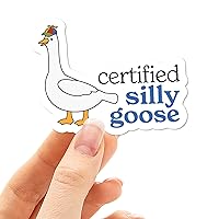 Certified Silly Goose Sticker for Water Bottle- Funny Meme Decal - Cute Propeller Hat Sticker for Tumblers