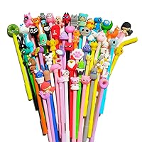  80 Pieces Cute Fun Cartoon Gel Ink Pens Black Ink Cool Pens  Cute Pens Bulk Assorted Style Novelty Pens Cool Office Pens Rollerball Pens  for Office Student Kids School Supplies Present (