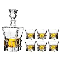 Decanter Set Whiskey Decanter Wine Decanter Crystal Whisky Decanter 820Ml And Set Of 6 Glasses 300Ml Crystal For Spirits Bourbon Or Perfectly Gift Boxed Decanter
