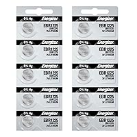 2 X Energizer EBR1225 (BR1225, CR1225) Lithium Coin Cell, On Tear Strip (Pack of 5)