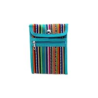 Mini Multicolored Tribal Print Striped Pattern Slim Crossbody Smartphone Bag - Handmade Boho Accessories