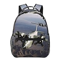 Casual Laptop Backpack Lightweight Us Army Plane Canvas Backpack For Women Man Travel Daypack With Side Pocket