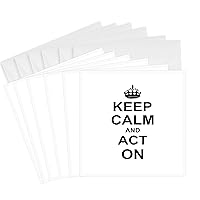 3dRose Keep Calm and Act on Humorous Gift for an Actor Actress Acting Coach or Theater Drama Teacher Greeting Cards, Set of 6 (gc_157632_1)