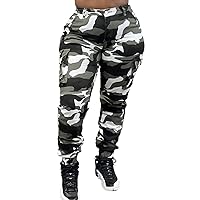 Camo Cargo Pants for Women Y2k High Waist Army Fatigue Pants Sweatpants with Pockets