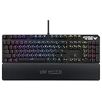 ASUS Mechanical PC Gaming Keyboard for PC - TUF K3 | Programmable Onboard Memory | Dedicated Media Controls, Aura Sync RGB Lighting | Detachable Magnetic Wrist Rest | Highly Durable | Black (Renewed)